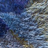 Mid-century Modern High Pile Blue Rya Rug, Sweden, 1960s