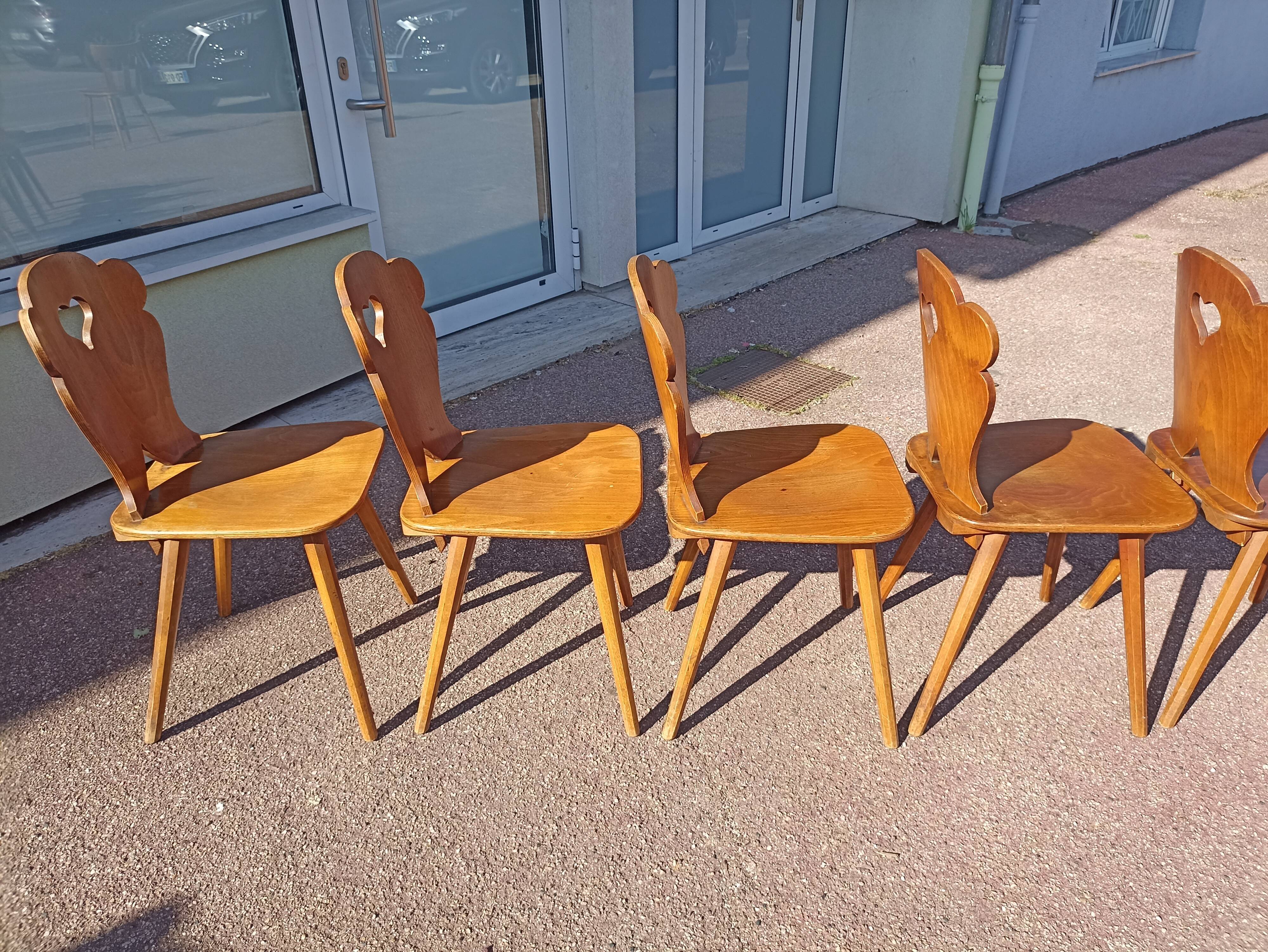 Lot 8 chairs bistro brasserie chalet mountain deco
