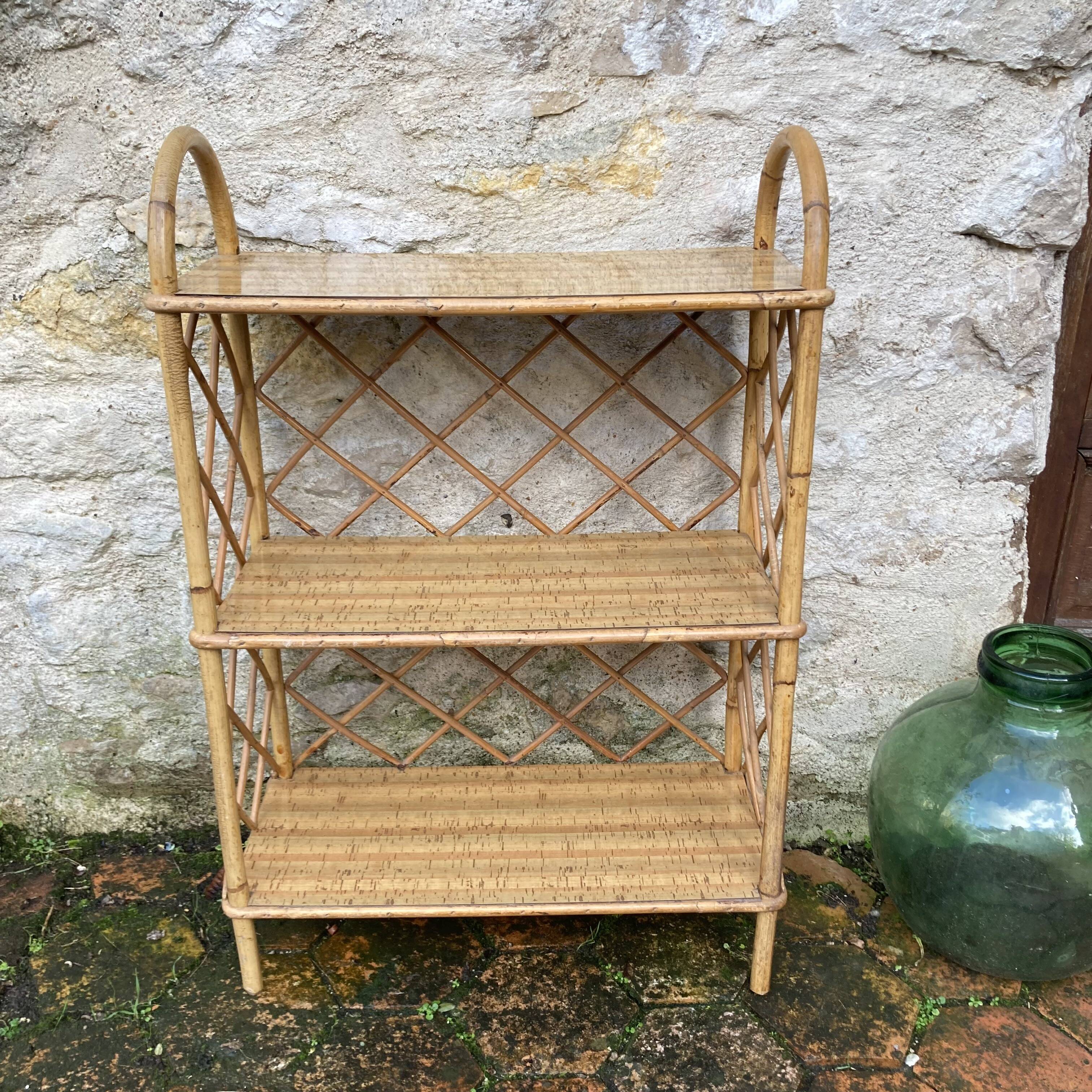 Vintage rattan shelf