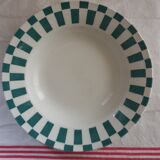 Suite de 5 plates Digoin checkerboard pattern