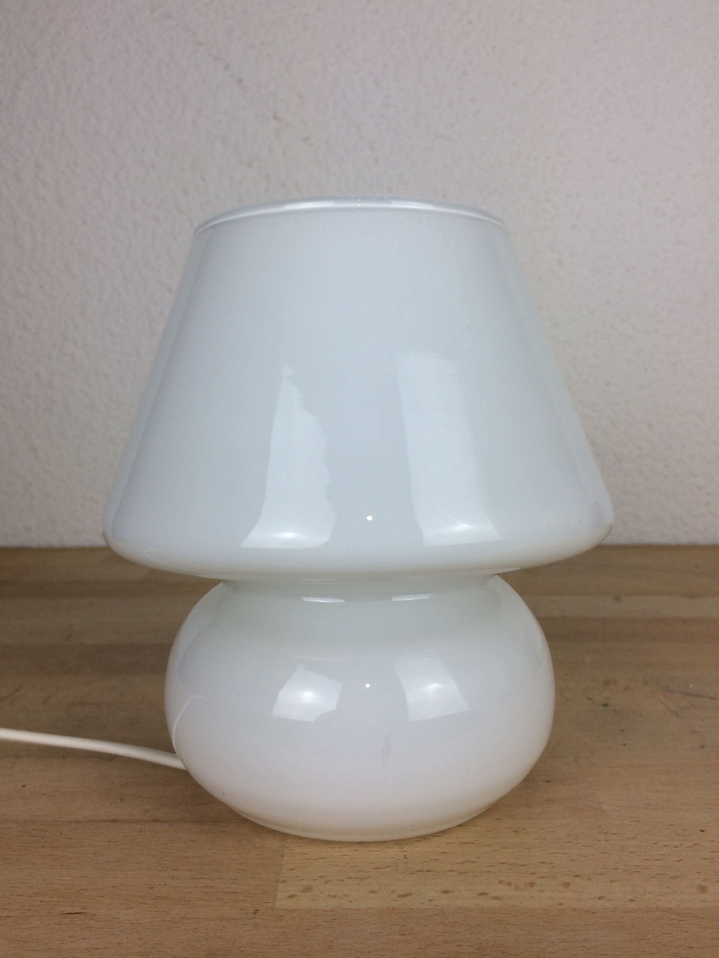 Mushroom lamp white glass Italy