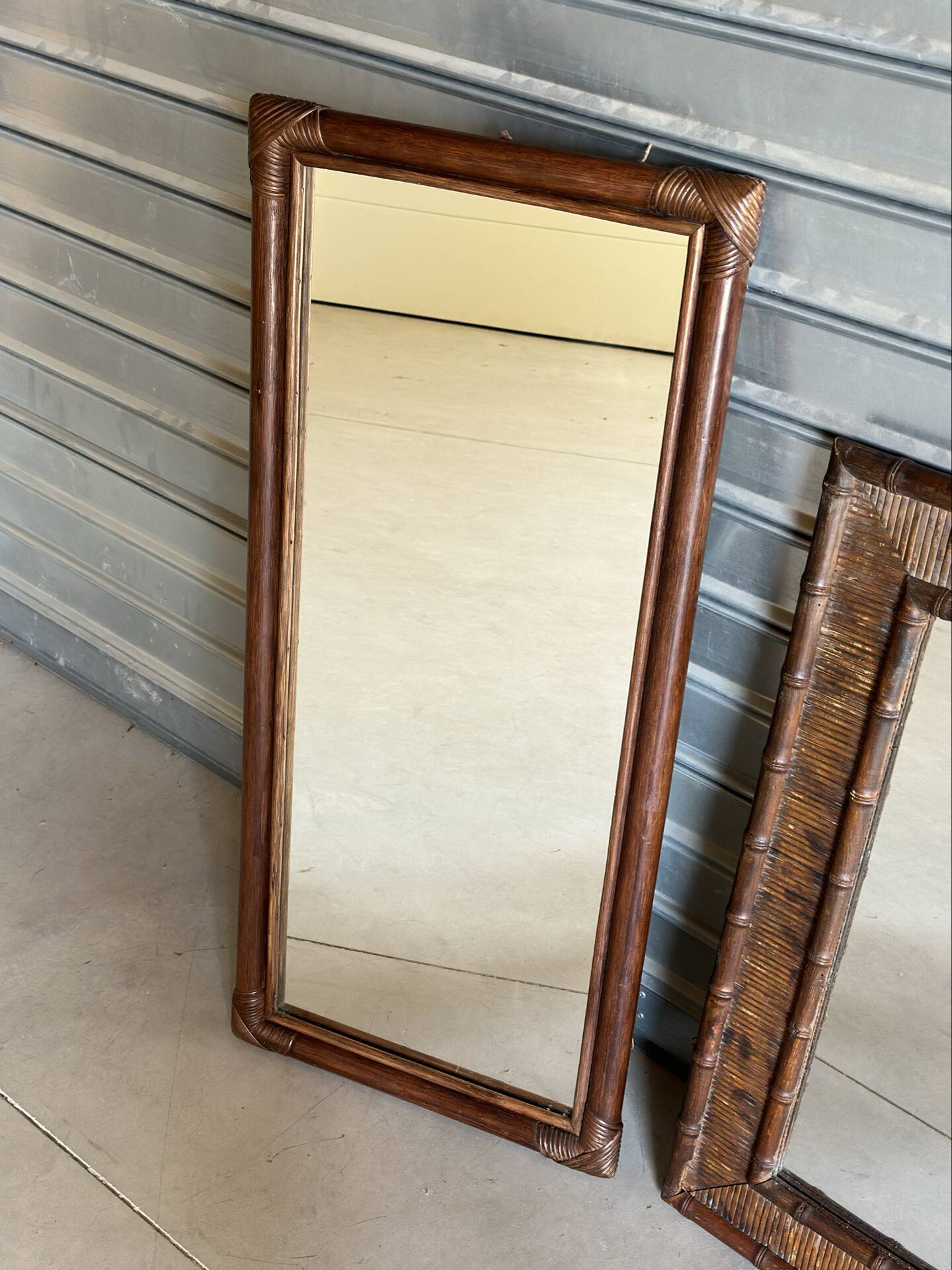 Vintage bamboo mirror
