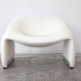 Fauteuil Groovy boucle blanc cassé par Pierre Paulin
