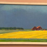 Original Swedish Oil on Canvas – "Approaching Storm" by Astrid Larje – Signed – Vintage and Framed – 43 × 30 cm (16.9" × 11.8")