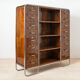 Bauhaus Era Bookcase, Tubular Steel Base, Walnut Veneer, 1930s