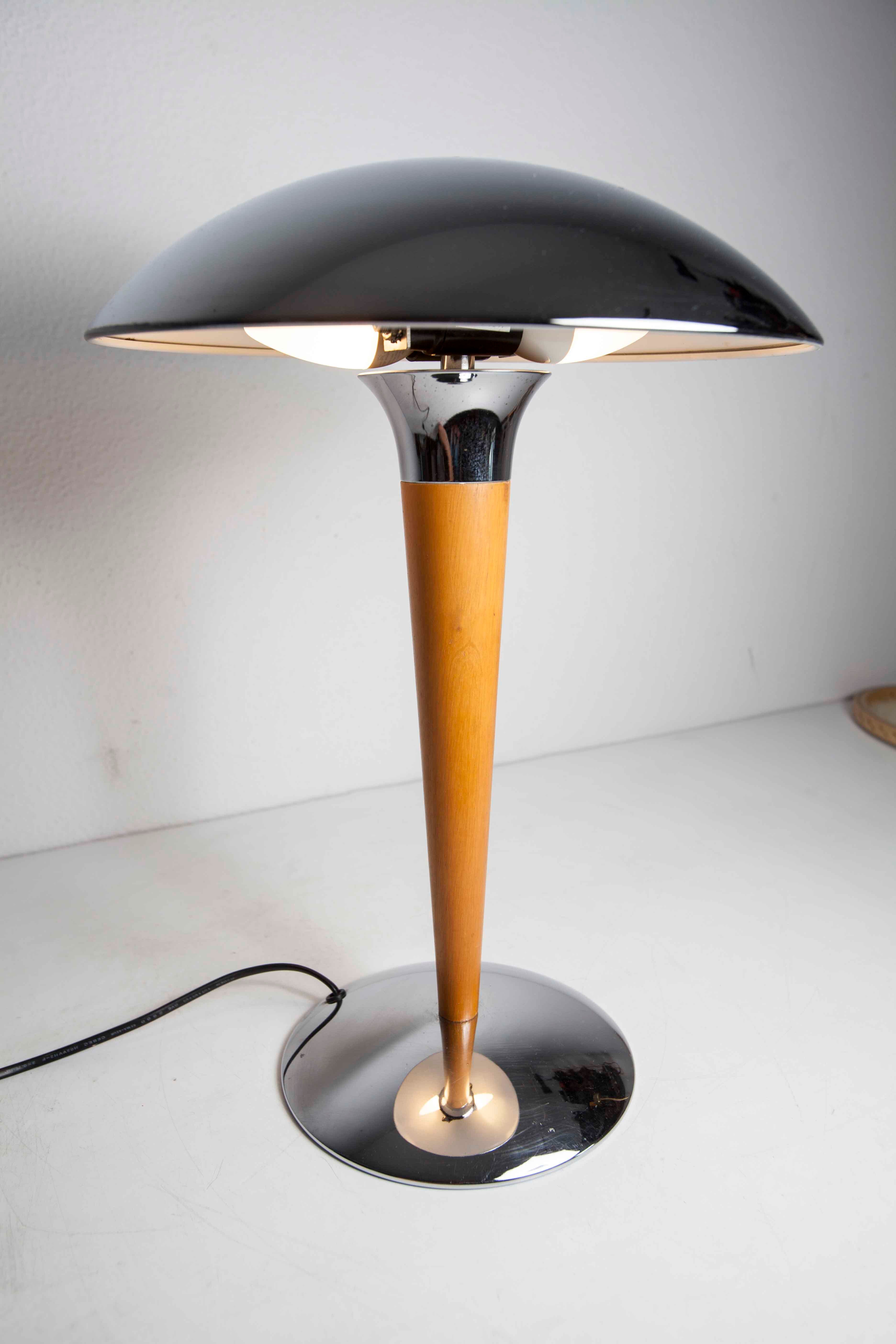 Liner lamp 1980 wood and chrome