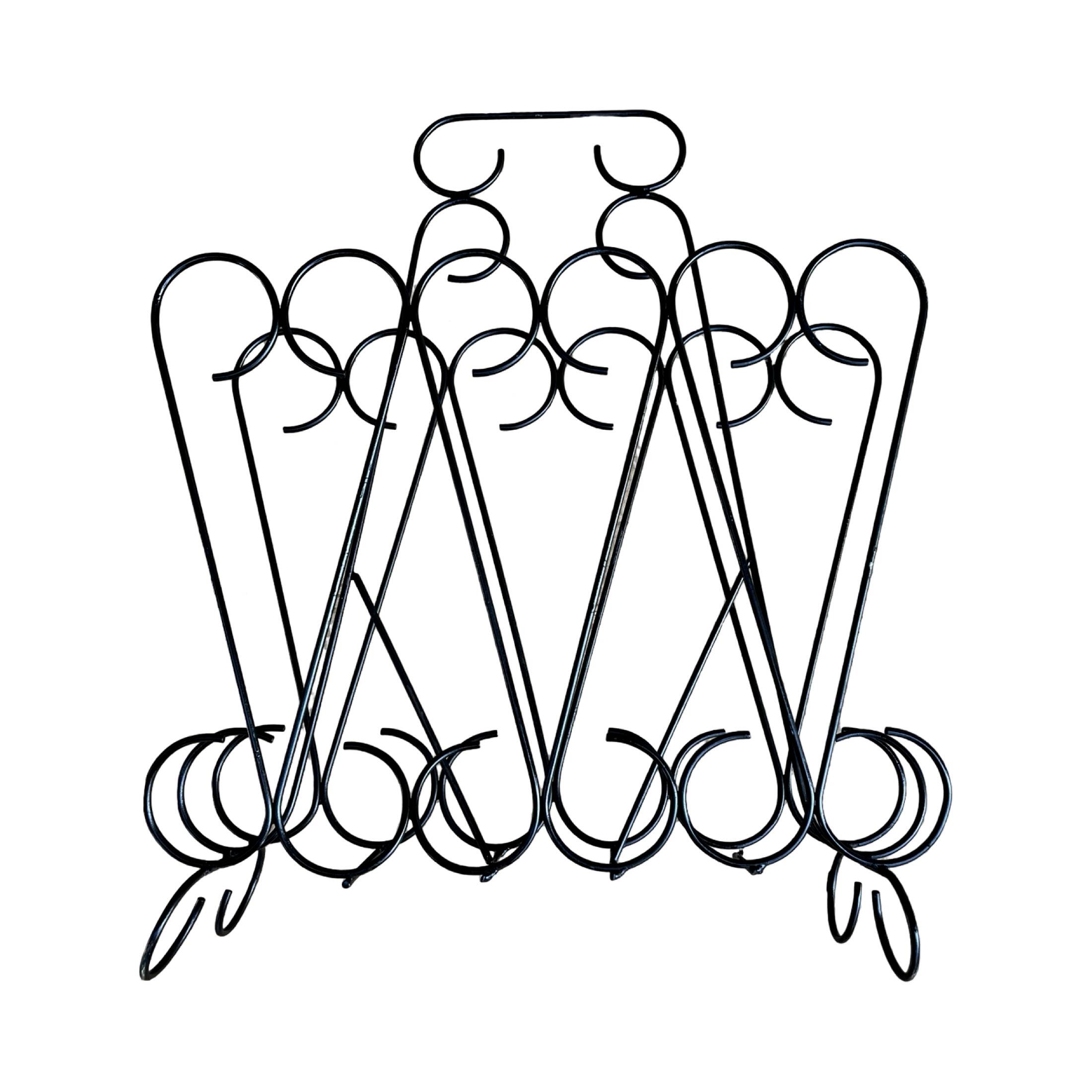 Openwork metalwork newspaper rack, Belgium 1970s