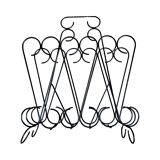 Openwork metalwork newspaper rack, Belgium 1970s