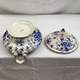Soup bowl in earthenware stamped numbered decoration hand