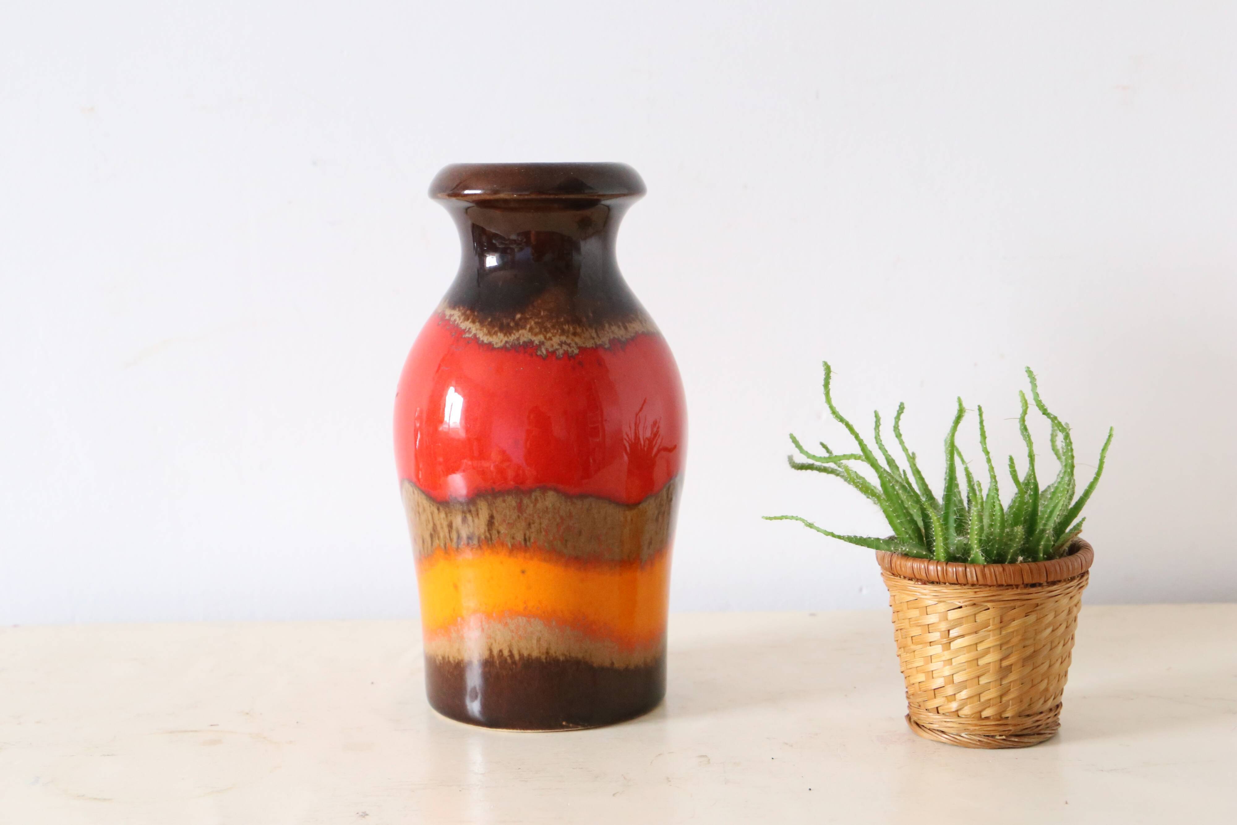 Vase en céramique allemande, Scheurich, west germany, 1960, vintage