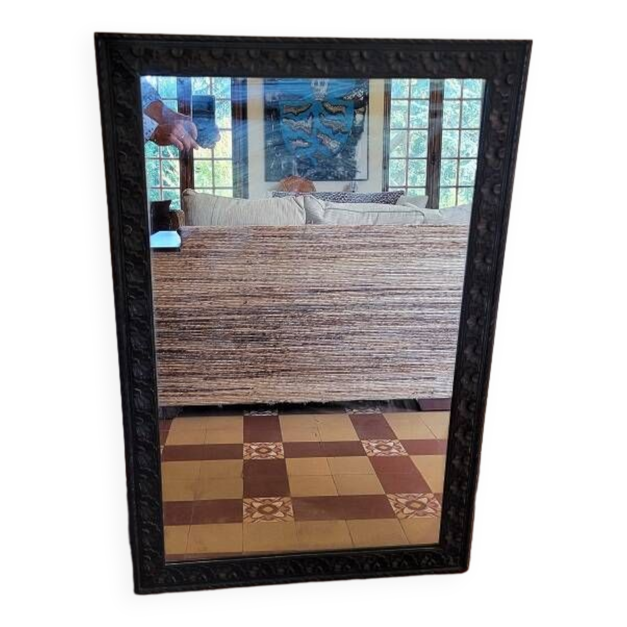Old carved wood mirror
