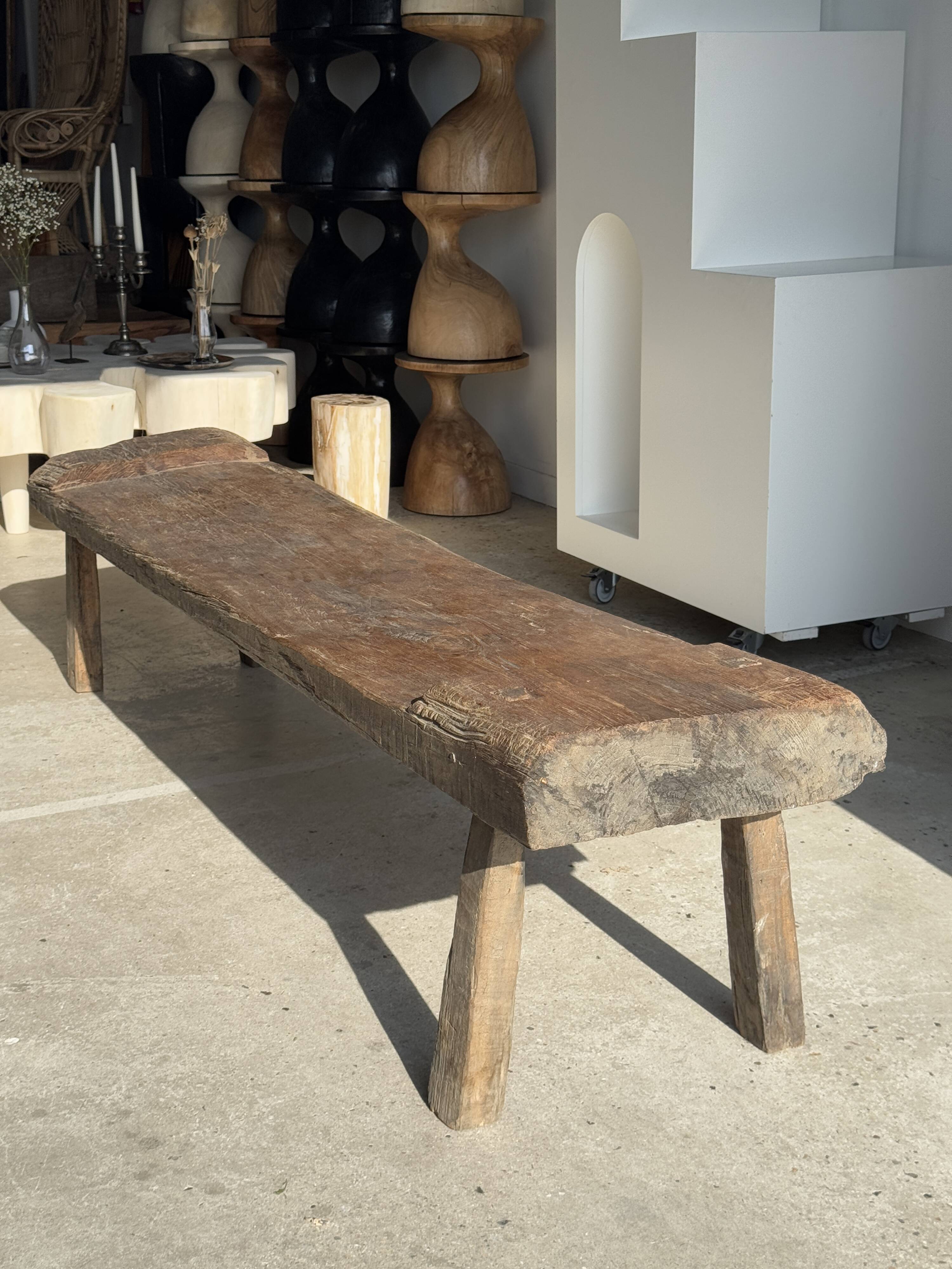 Very large bench in old teak H:50cm L:2m06