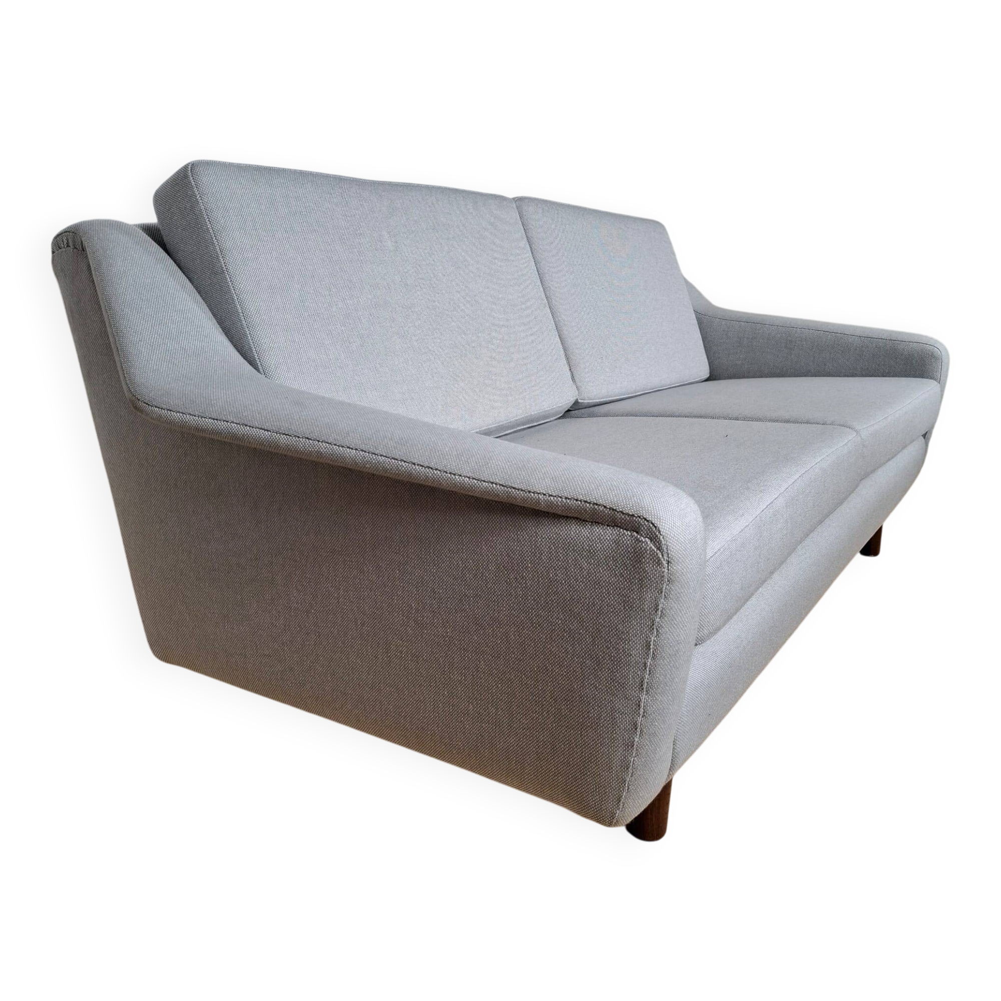 Vintage two-seater canapé covered in Kvadrat fabric – mid-century modern design