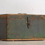 Ancien coffre militaire à patine verte (c.1910) #67