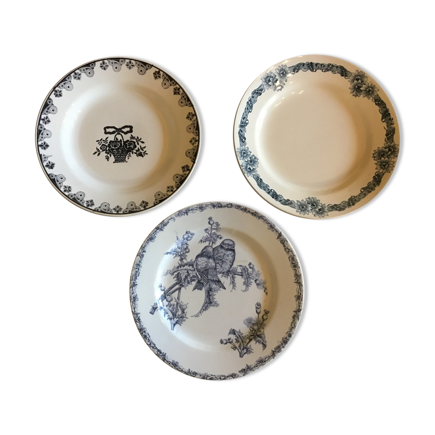 Suite de 3 assiettes Terre de Fer