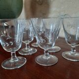 Lot de 6 verres gravés anciens