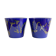 Set of 2 blue West German ceramic planters / flower pots