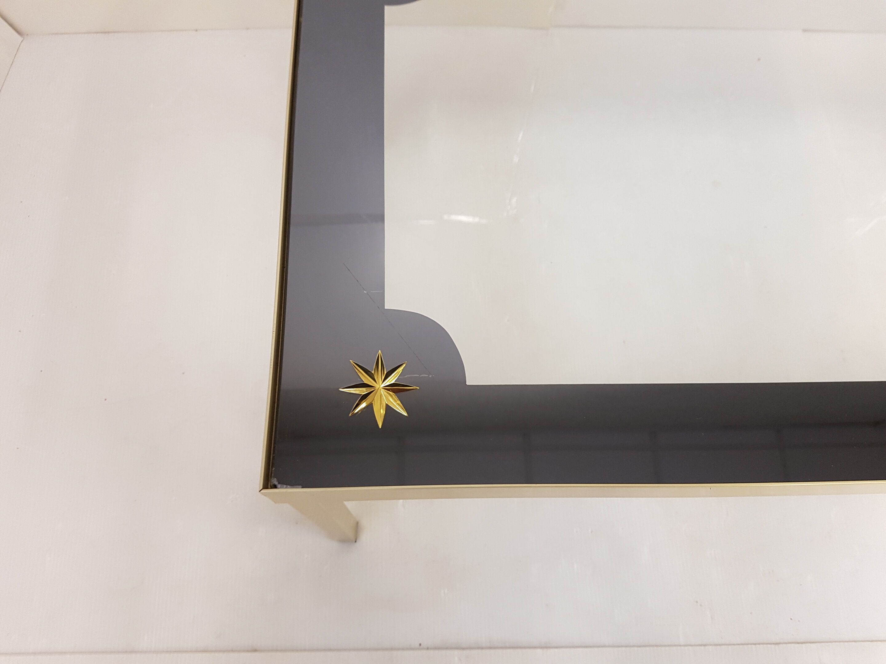 Golden aluminum coffee table 1960