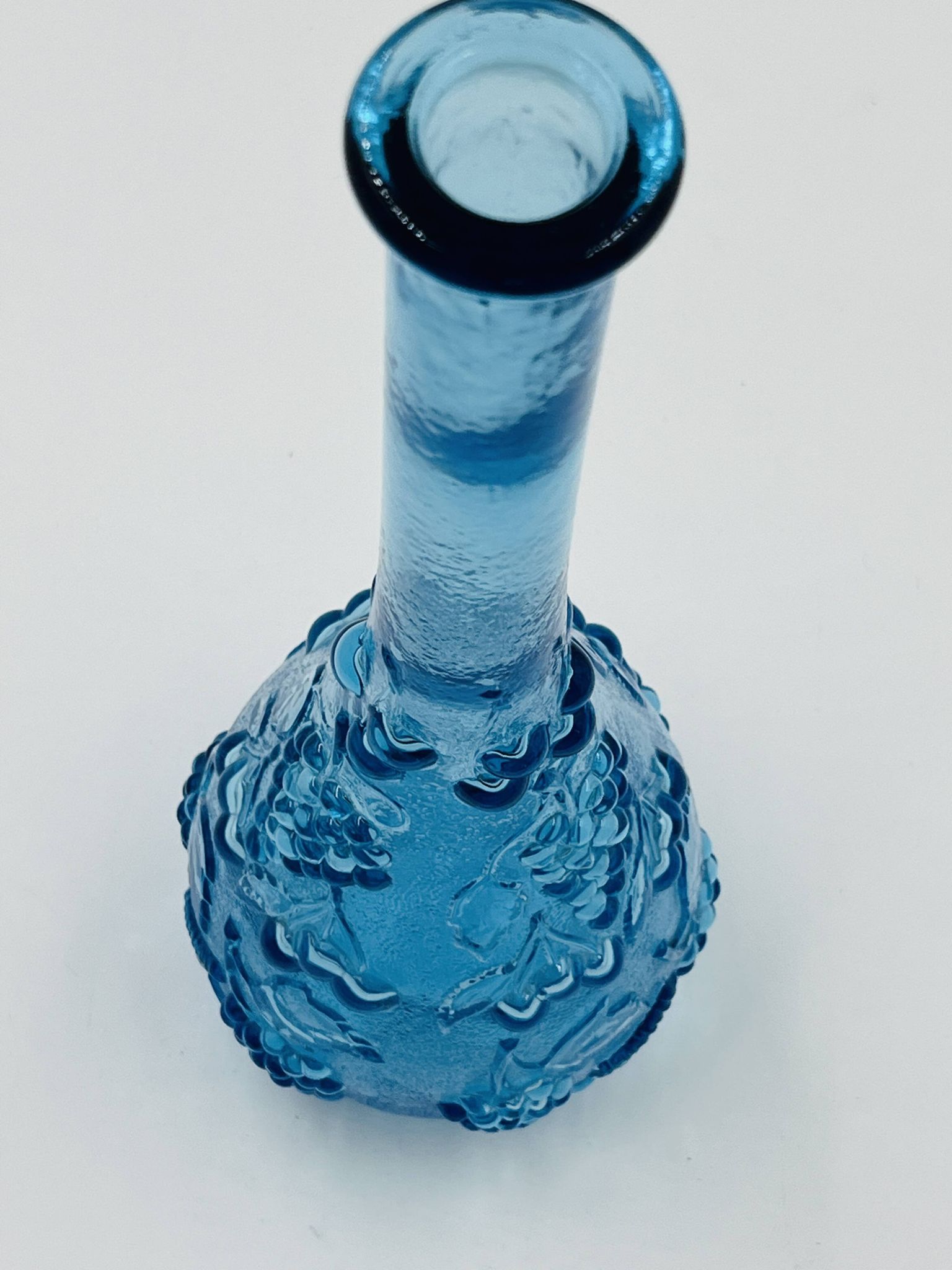 Large vintage blue glass bottle from Empoli