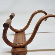 Double Patère bistrot Porte Manteau en bois courbé début XXème