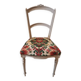 Empire style chair redone in velvet fabric, old floral pattern, 1900
