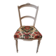 Empire style chair redone in velvet fabric, old floral pattern, 1900