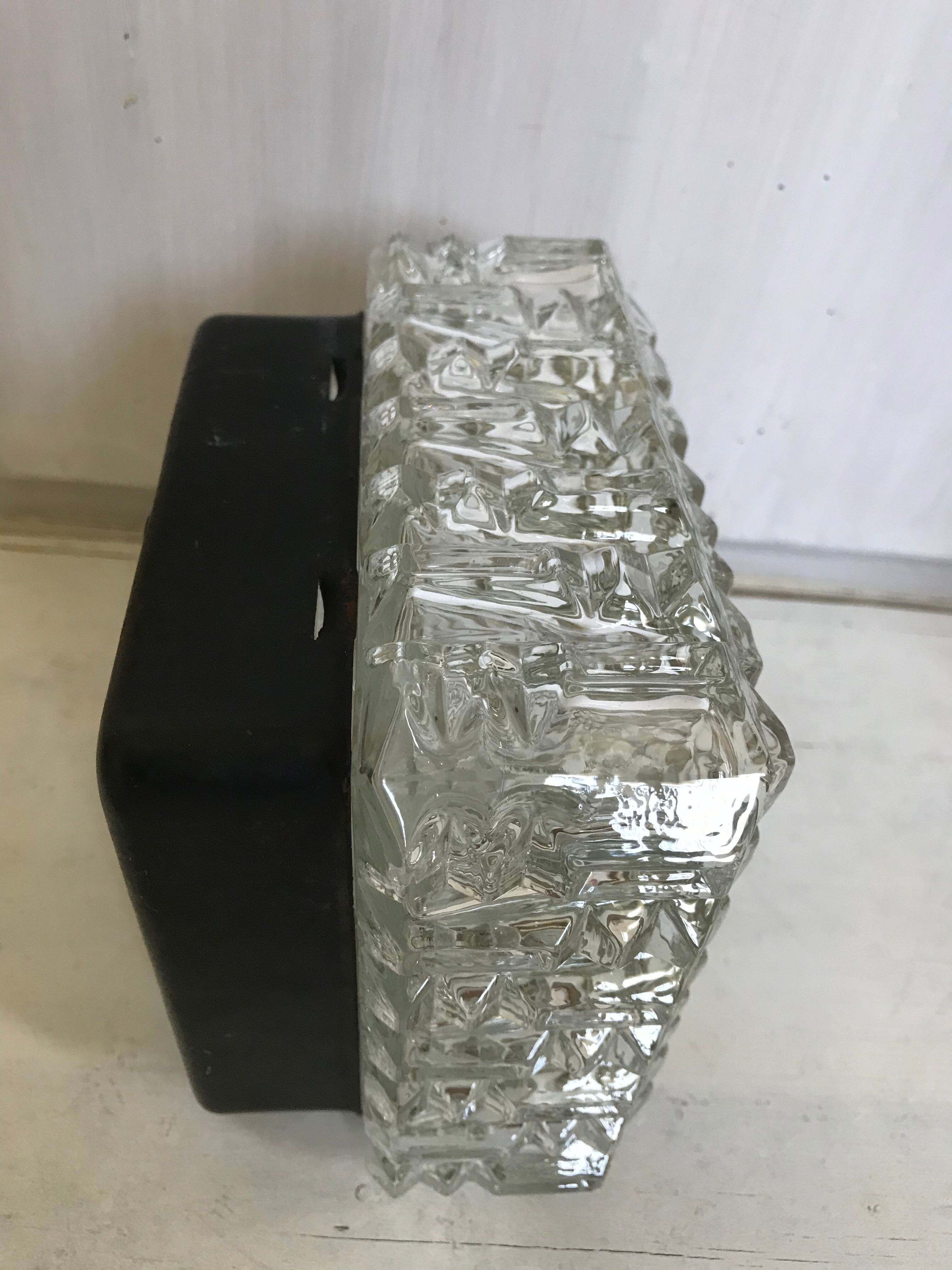 Vintage glass square wall lamp