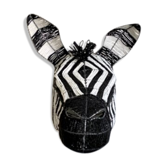 Trophy - wall lamp zebra head in beads
