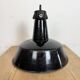 Industrial Black Enamel Factory Lamp with Cast Iron Top, 1950s