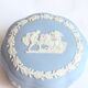 Wedgwood jasperware blue bonbonniere box, UK 1950s.