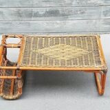 Vintage rattan coffee table