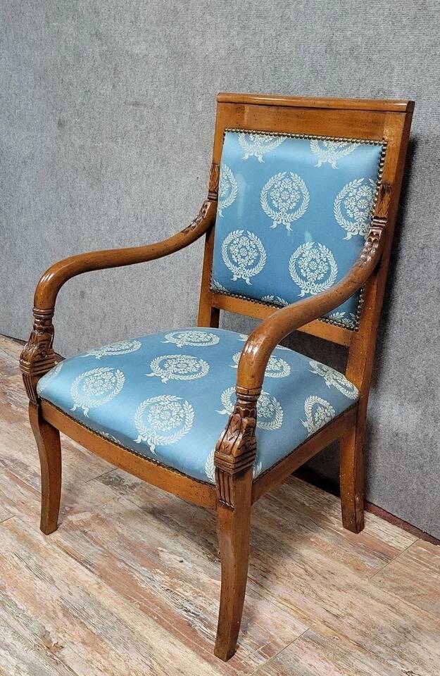 Empire style mahogany dolphin desk chair circa 1880