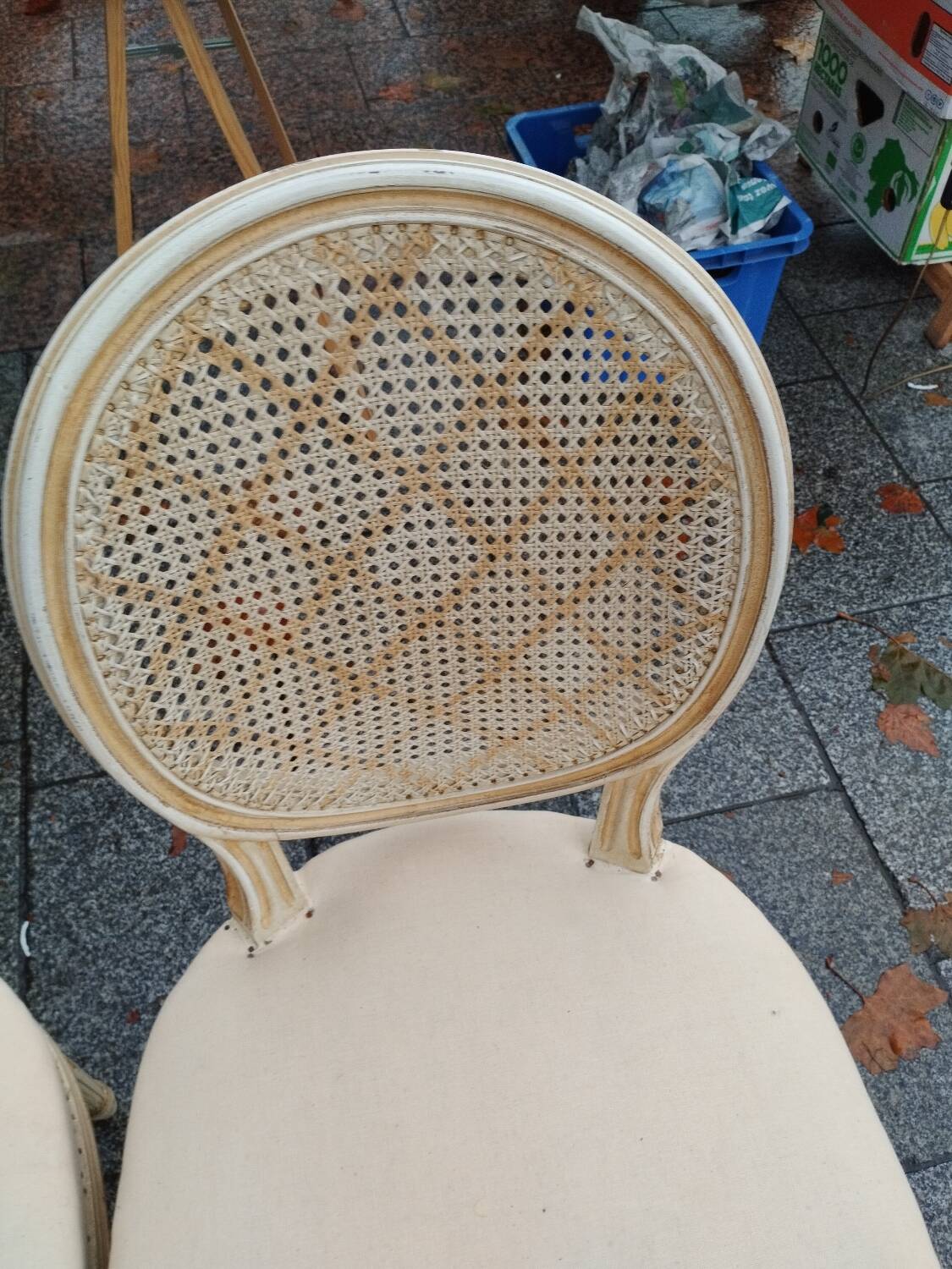 Beautiful set of six antique Louis XVI style chairs