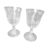 Lot of 2 antique hand-sized crystal glasses