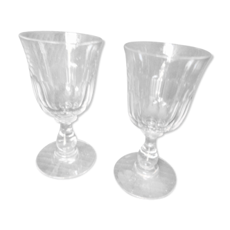 Lot of 2 antique hand-sized crystal glasses