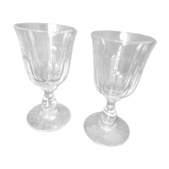 Lot de 2 verres ancien en cristal taille main