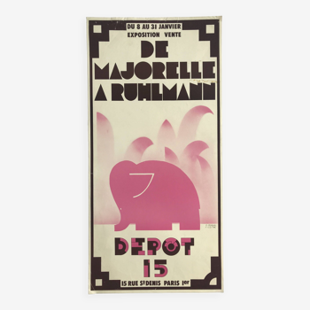 Etienne Robial & Cestac Moose Poster by Majorelle in Ruhlmann, Depot 15, c 1972