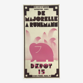 Etienne robial & cestac affiche orignale de majorelle à ruhlmann, dépôt 15, c 1972