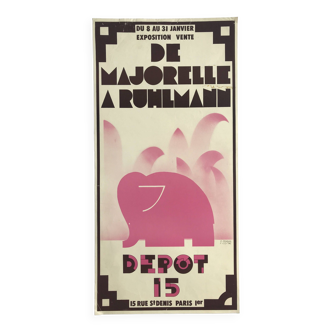 Etienne robial & cestac affiche orignale de majorelle à ruhlmann, dépôt 15, c 1972