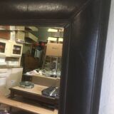 Beveled leather mirror 90x70