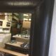 Beveled leather mirror 90x70