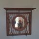 Rattan wall-mounted coat rack with mirror
