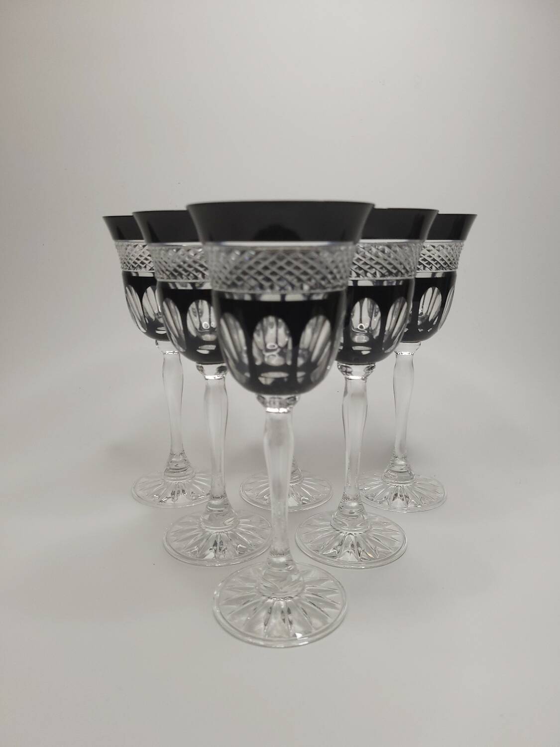 Service "Pénombre" in black and clear crystal – Crystal of Paris