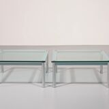 Cassina LC-10 coffee table by Le Corbusier – rare light blue glass edition