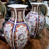 Pair of baluster vases in Imari porcelain