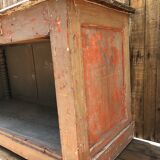 Patinated raw wood countertop