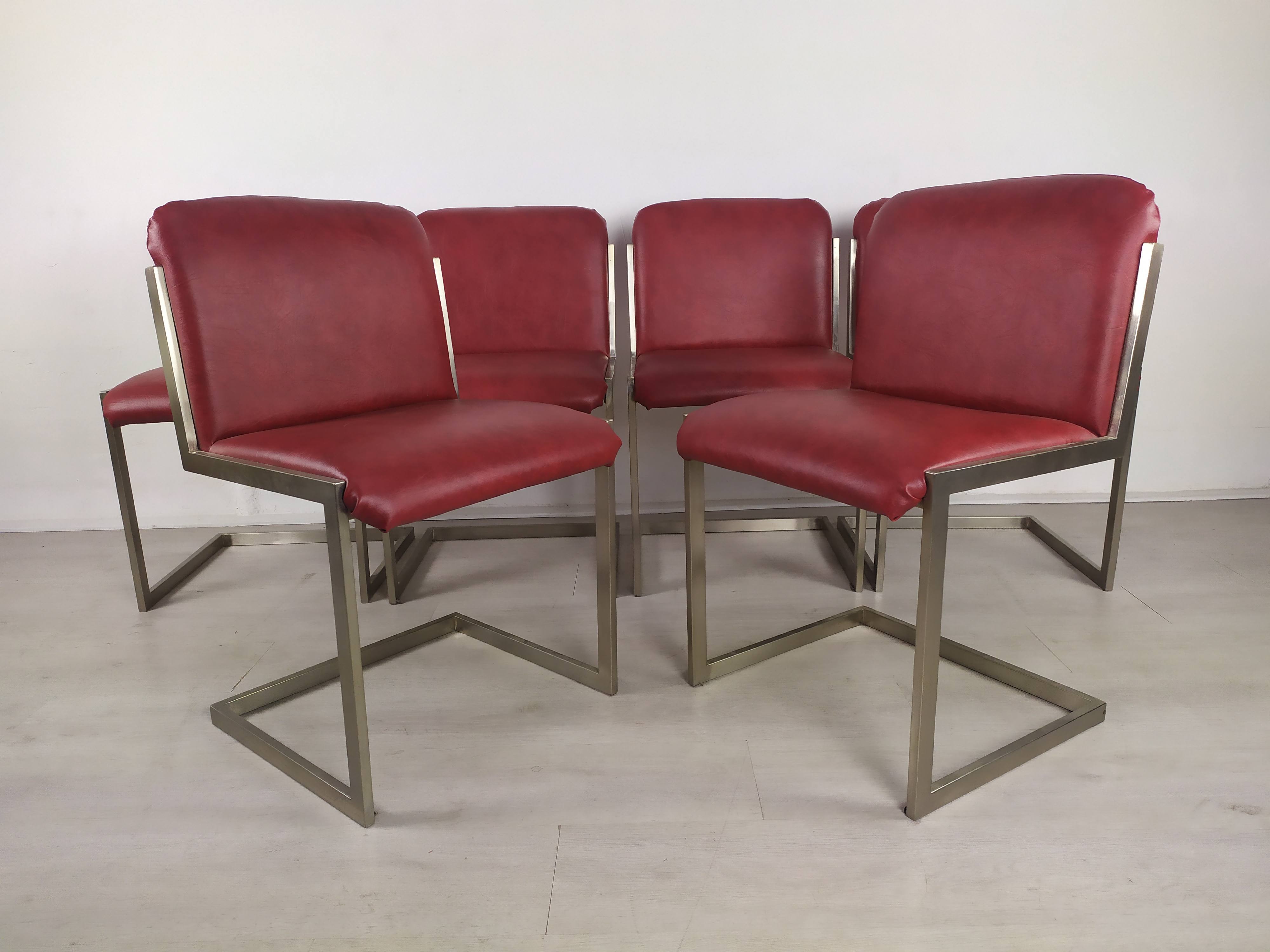 Table design marbre 6 chaises 1970