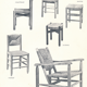 Set of 3 chairs model Dordogne edited by Sentou