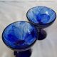 Set de 2 tasses à dessert dauphin en verre bleu