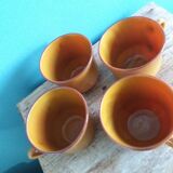 Large Arcopal France Volcan model mugs from 1970, caramel mustard